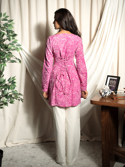 Jasmin Pink Full Sleeve Kurti